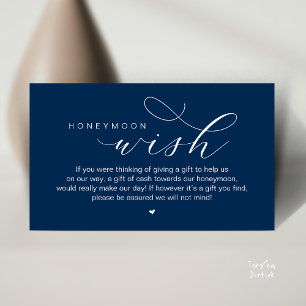 Carte D'accompagnement Vœu de lune de miel de mariage, Moderne et élégant