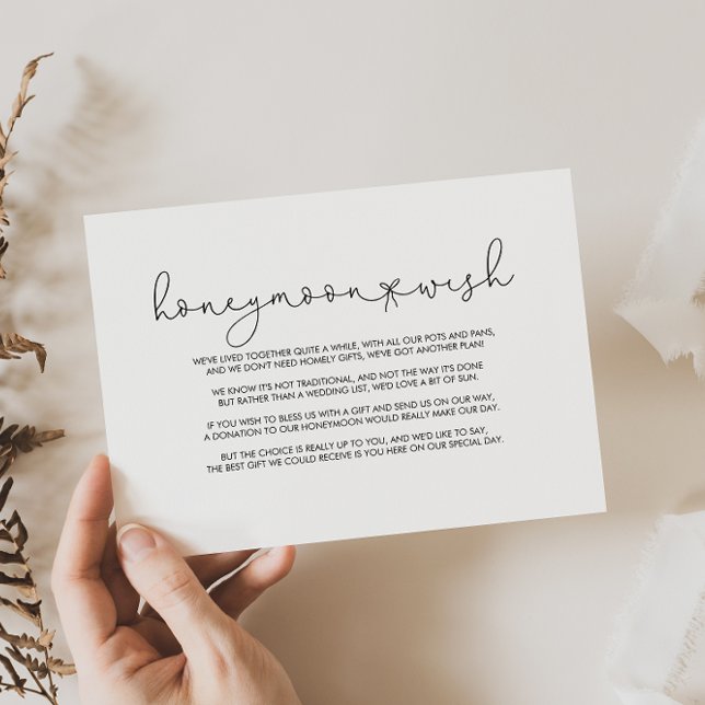 Carte D'accompagnement Vœu de lune de miel élégant simple calligraphie  (Créateur téléchargé)