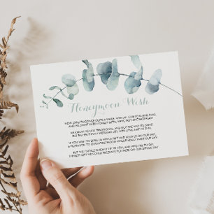 Carte D'accompagnement Vœu de lune de miel minimaliste verdure blanche