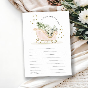 Carte D'accompagnement Voeux à bascule d'hiver rose pour Baby shower