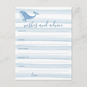 Carte D'accompagnement Vœux et conseils pour une baby shower sur le thème