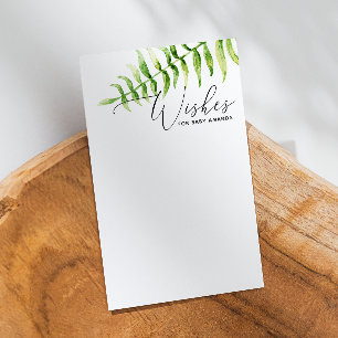 Carte D'accompagnement Voeux pour bébé. Aquarelle de la fougère verte Con