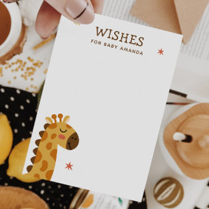Carte D'accompagnement Voeux pour bébé. Conseils pour un safari animal en