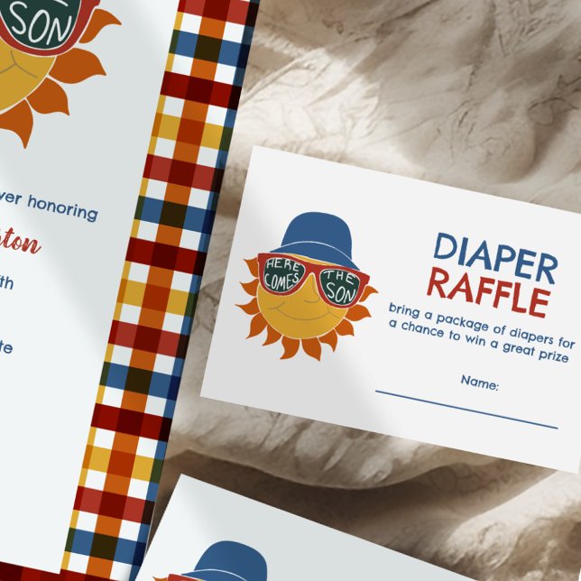 Carte D'accompagnement Voici le Baby shower Fils Raffle (Créateur téléchargé)