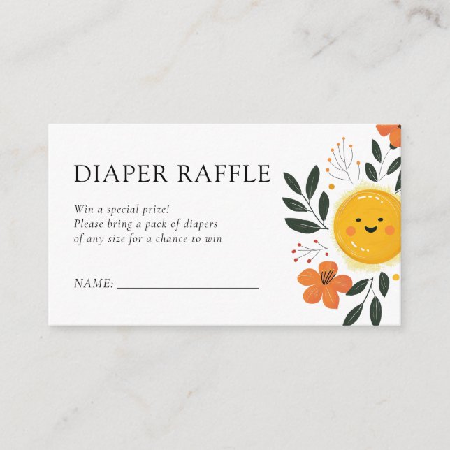 Carte D'accompagnement Voici le Baby shower Fils Raffle (Devant)