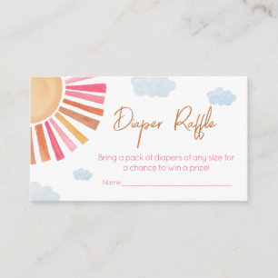 Carte D'accompagnement Voici Le Raffle Baby shower Déchets Sun Girl