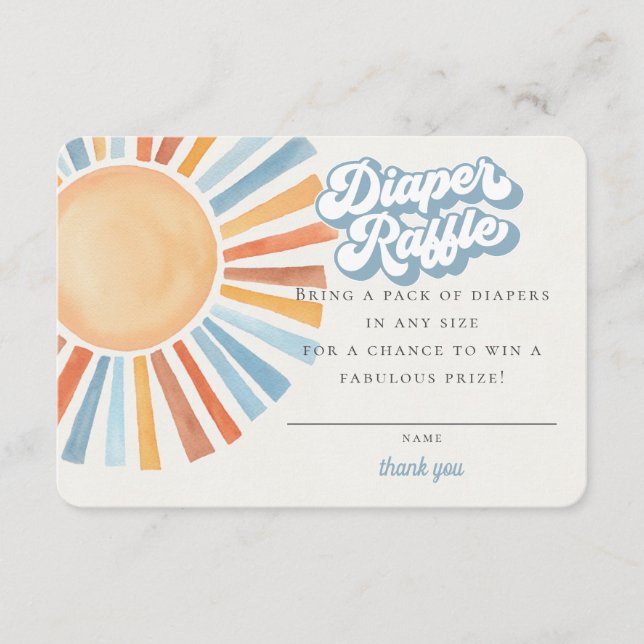 Carte D'accompagnement Voici le Son Sunshine Boy Diaper Raffle Card (Devant)