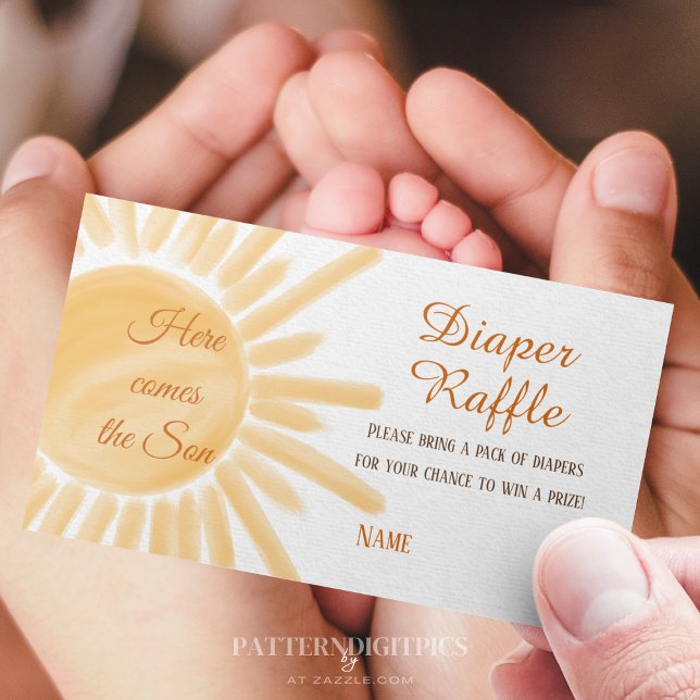 Carte D'accompagnement Voici le Son Sunshine Diaper Raffle Douche (Créateur téléchargé)