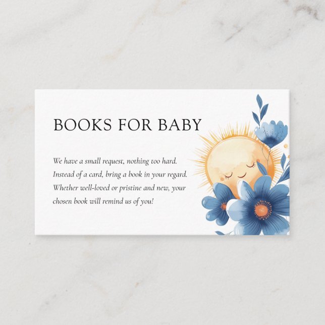 Carte D'accompagnement Voici les livres de Baby shower du Fils pour bébé (Devant)