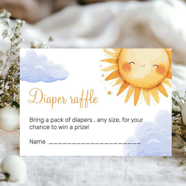 Carte D'accompagnement Voici l'invitation du baby shower Sun (Sun baby shower invitation )