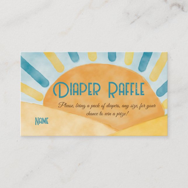 Carte D'accompagnement Voici Sunshine Blue Diaper Baby shower Jeu (Devant)