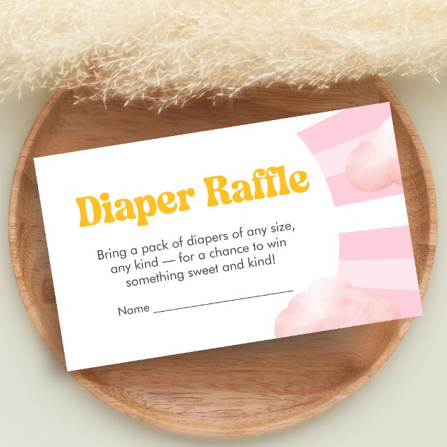 Carte D'accompagnement Voici venir le soleil Baby Shower Tirage aux couch (Sunshine Baby Shower Diaper Raffle)