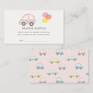 Carte D'accompagnement Voiture avec Balloons Pink Girl Raffle Ticket