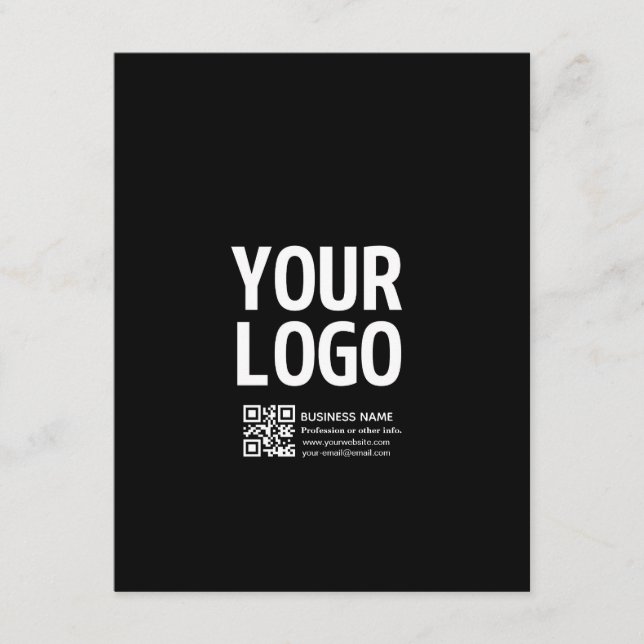 Carte D'accompagnement Votre logo avec code QR et texte modifiables  (Devant)