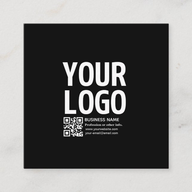 Carte D'accompagnement Votre logo avec code QR et texte modifiables  (Devant)