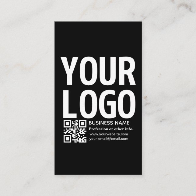 Carte D'accompagnement Votre logo avec code QR et texte modifiables  (Devant)
