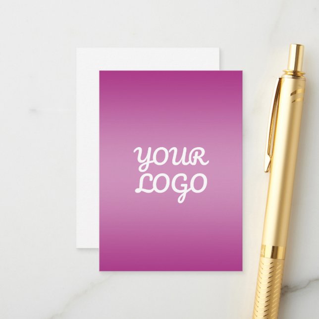 Carte D'accompagnement Votre logo & Moderne Simple Ombre | Violet (Devant/Arrière en situation)