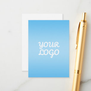Carte D'accompagnement Votre logo & ombre simple moderne Bleu clair
