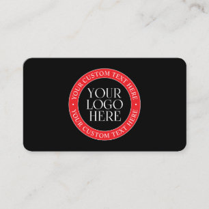 Carte D'accompagnement Votre logo ou autre image Noir Rouge & Blanc