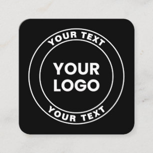Carte D'accompagnement Votre logo téléchargé + Texte circulaire gras 