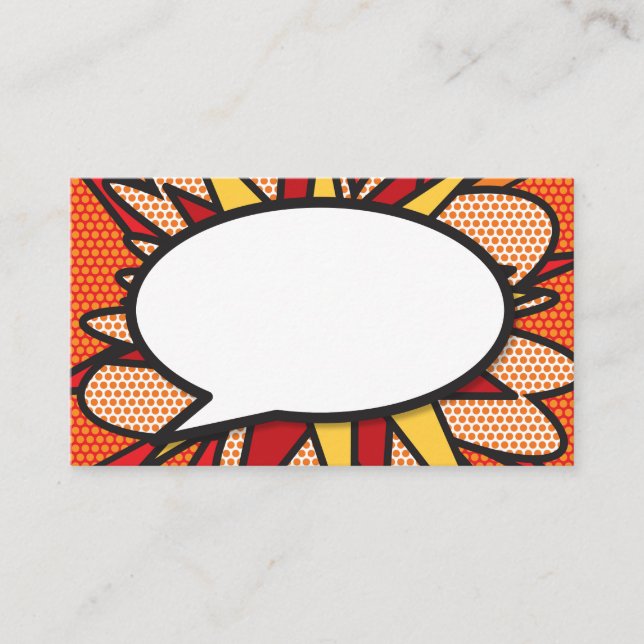 Carte D'accompagnement Votre message Voix Bubble Amusant Retro Comique Li (Devant)