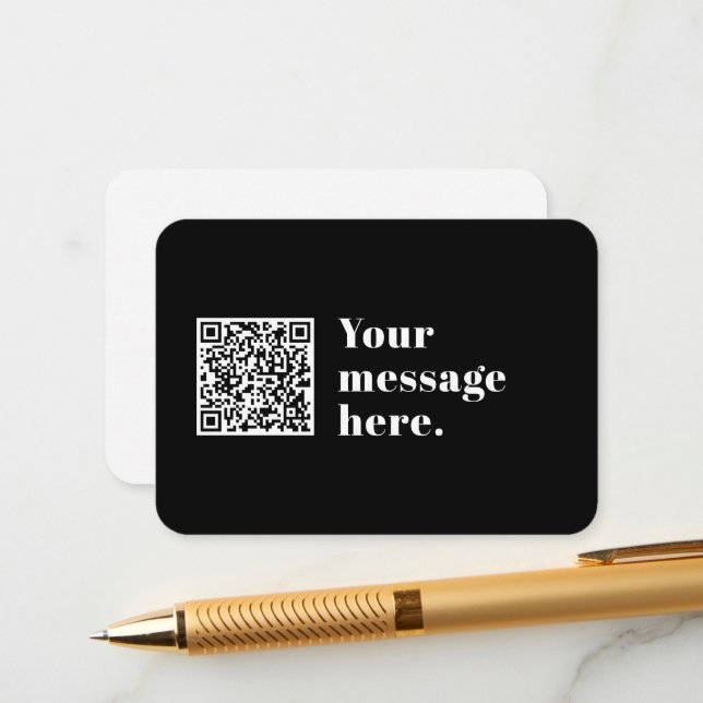 Carte D'accompagnement Votre propre code QR téléchargé & Texte Rétro Modi (Devant/Arrière en situation)