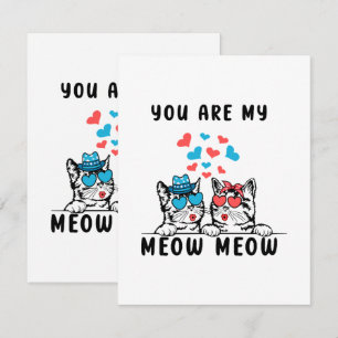 Carte D'accompagnement Vous êtes mon couple de chat Meow Meow pour la Sai