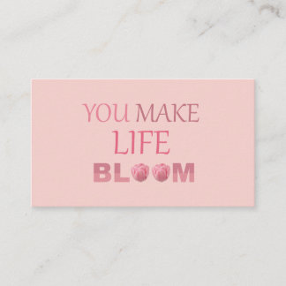 Carte D'accompagnement Vous Faites Fleurir La Vie Cadeau Floral Pour Elle