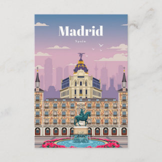 Carte D'accompagnement Voyage Art Voyage à Madrid Espagne