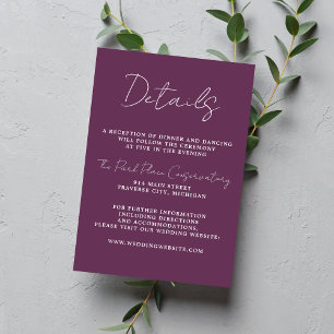 Carte D'accompagnement Vrai Simplicité 3 Script Mariage de graphique mini