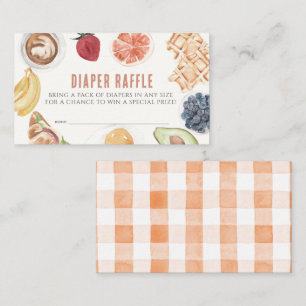 Carte D'accompagnement Waffes Café Fruits Diaper Raffle Billet