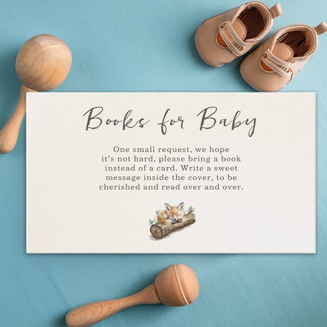 Carte D'accompagnement Warm Beige Woodland Fox Books Request (Créateur téléchargé)