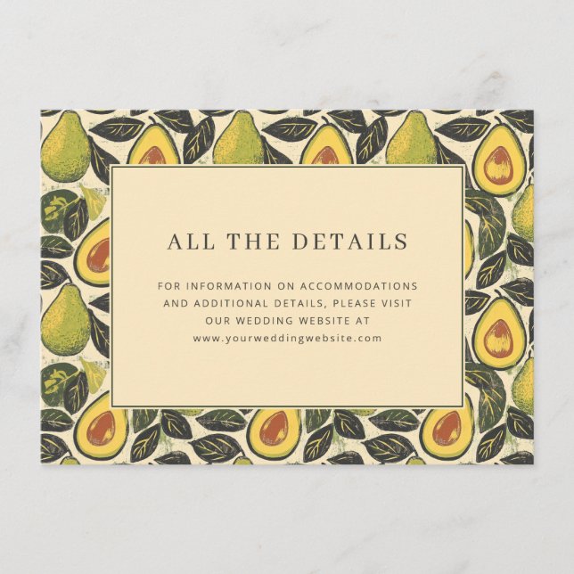 Carte D'accompagnement Warm Green Botanical Avocado Border (Devant)