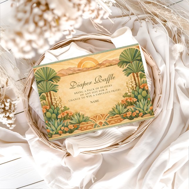 Carte D'accompagnement Warm Neutral Desert Canyon Diapper Raffle  (Créateur téléchargé)