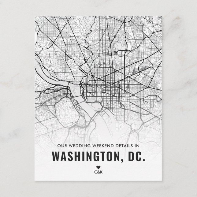 Carte D'accompagnement Washington Mariage Weekend Détails (Devant)