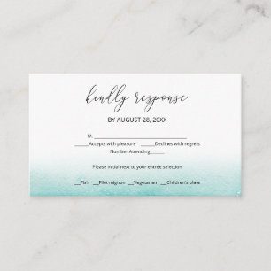 Carte D'accompagnement Watercolor Beach Destination Wedding RSVP