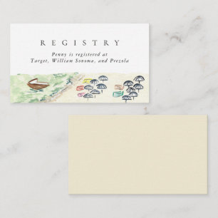 Carte D'accompagnement Watercolor Beach Mariage Registre de mariage
