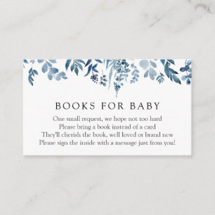Carte D'accompagnement Watercolor Blue Flowers Livres pour Baby insert ca