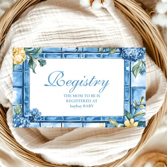 Carte D'accompagnement Watercolor Ciao, Baby Italian Baby shower Registry (Créateur téléchargé)