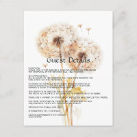 Watercolor Dandelion Mariage Détails au sujet de l