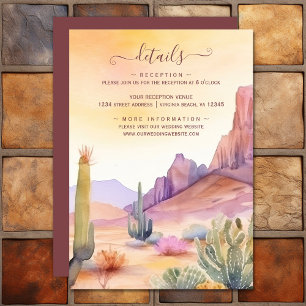 Carte D'accompagnement Watercolor Desert et Cactus Détails du Mariage