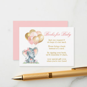 Carte D'accompagnement Watercolor Elephant Bow Balloons Livres pour bébé