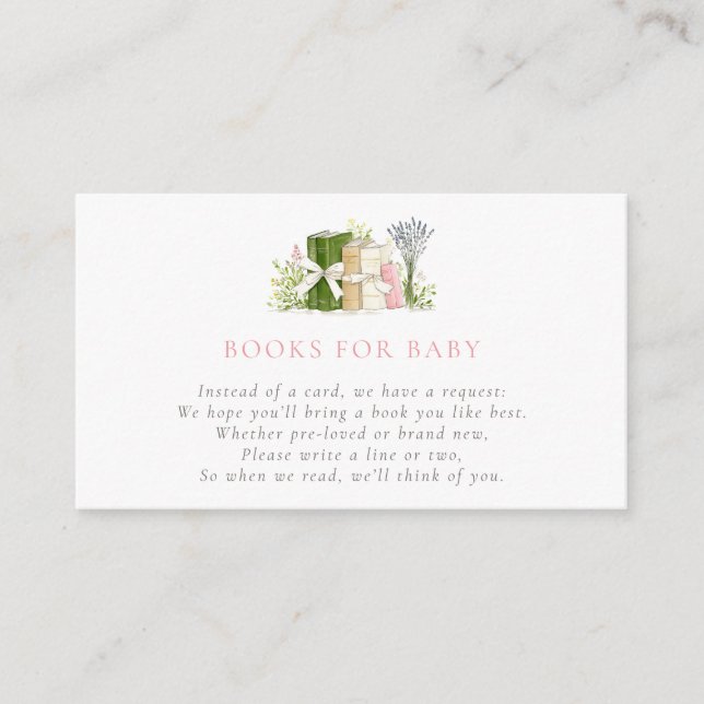 Carte D'accompagnement Watercolor Floral Books for Baby (Devant)