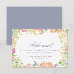 Carte D'accompagnement Watercolor Garden Party Floral Crest Mariage