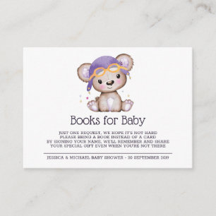 Carte D'accompagnement Watercolor Girl Pilot Teddy Bear Livres pour bébé
