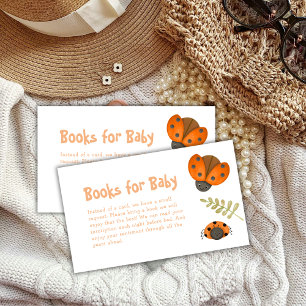 Carte D'accompagnement Watercolor Little Ladybug Livres Pour Baby shower