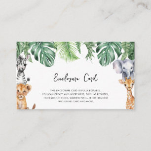 Carte D'accompagnement Watercolor Little Wild One Baby shower Safari