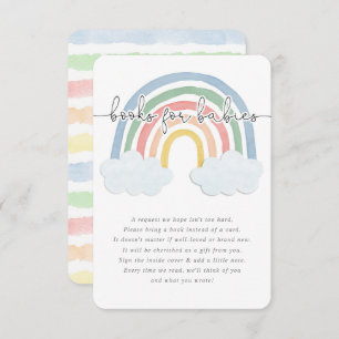 Carte D'accompagnement Watercolor rainbow pastel books for baby twins