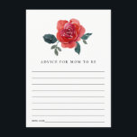 CARTE D'ACCOMPAGNEMENT WATERCOLOR RED GREEN ROSE FLORA ADVICE BABY SHOWER<br><div class="desc">If you need any further customisation or any other matching items,  please feel free to contact me at yellowfebstudio@gmail.com</div>