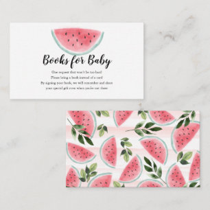 Carte D'accompagnement Watercolor Watermelon Books for Baby shower